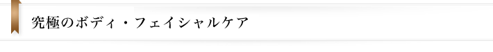 究極のボディ・フェイシャルケア